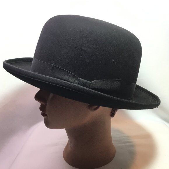 Beaver Brands Hats Derby Black 5X Fur Size 7 - Picture 1 of 13
